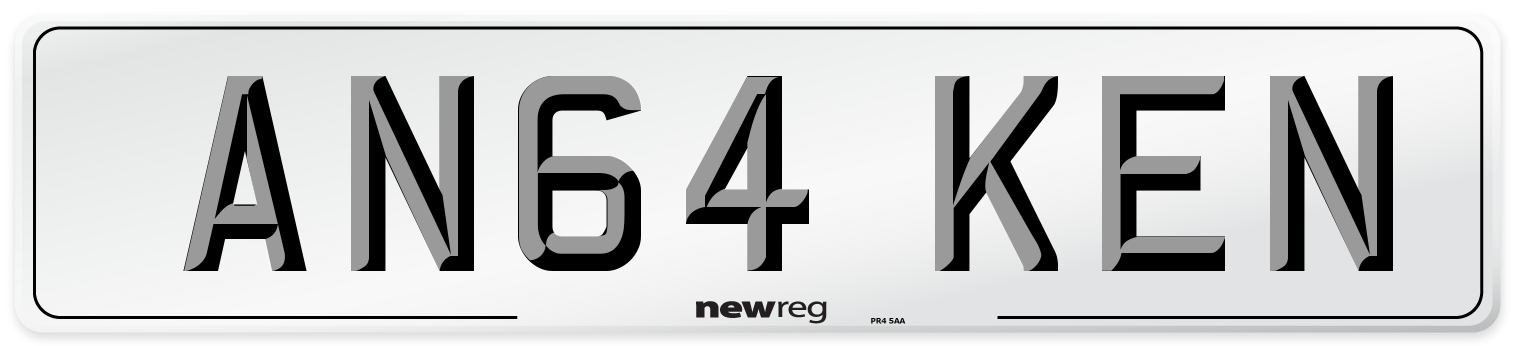 AN64 KEN Number Plate from New Reg
